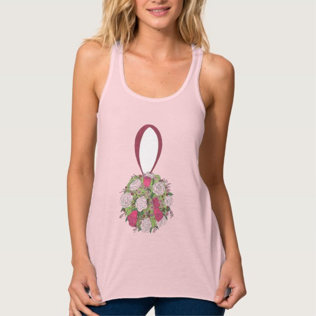 Pink Rose Floral Ball Bouquet Bride Wedding Bridal Tank Top (Vorderseite)