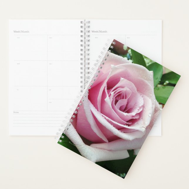 Pink Rose Floral Day Planner (Devant avec enveloppe)