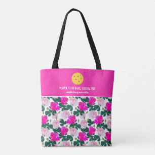 Pink Rose Floral Muster Custom Pickleball Paddel Tasche
