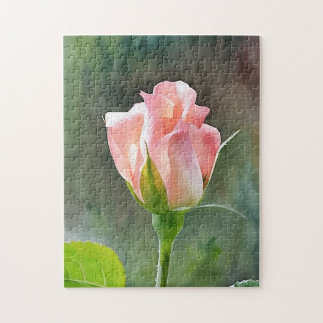 Pink Rose Garden Art Puzzle (Vertical)