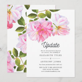 Pink Rose Garden Verspätete Hochzeitsaktualisierun Einladung