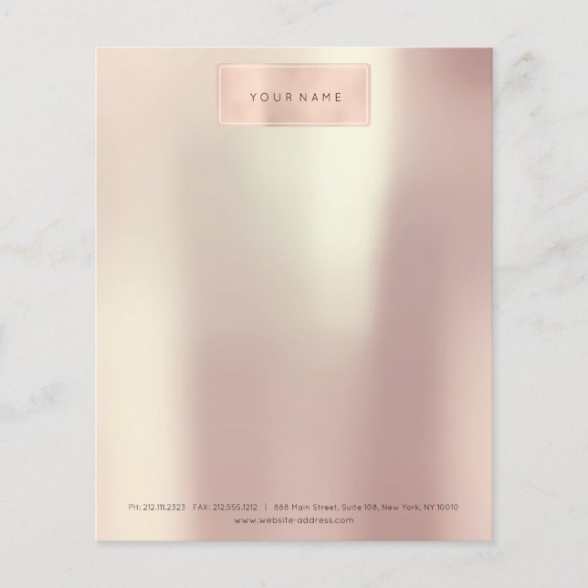 Pink Rose Gold Beauty WELLNESS-CENTER Buchstabenko Flyer (Vorne)