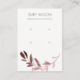 PINK ROSE GOLD FOLIAGE ZWEI EARRING DISPLAY LOGO VISITENKARTE