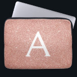 Pink Rose Gold Glitter and Sparkle Monogram Laptopschutzhülle<br><div class="desc">Pink Rose Gold Faux Glitter and Sparkle Elegant Monogram Case. This case can be customized to include your initial and first name.</div>