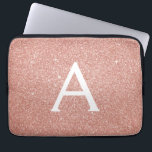 Pink Rose Gold Glitter and Sparkle Monogram Laptopschutzhülle<br><div class="desc">Pink Rose Gold Faux Glitter and Sparkle Elegant Monogram Case. This case can be customized to include your initial and first name.</div>