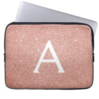 Pink Rose Gold Glitter and Sparkle Monogram
