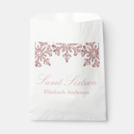 Pink Rose Gold Snowflake Winter Sweet 16 Geschenktütchen