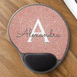 Pink Rose Gold Sparkle Glitter Monogram Name Gel Mousepad<br><div class="desc">Rosa Rosa - Rose Gold Sparkle Glitzer Monogram Name Monogram Mousepad. Dieses Mousepad kann auf Ihren Vornamen angepasst werden. Bitte kontaktieren Sie den Designer,  um passende Artikel zu erhalten.</div>