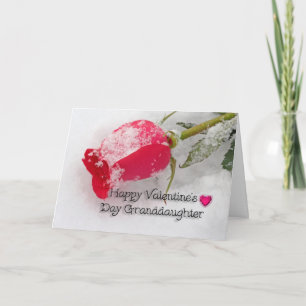 Pink Rose Grandtochter Valentine Feiertagskarte