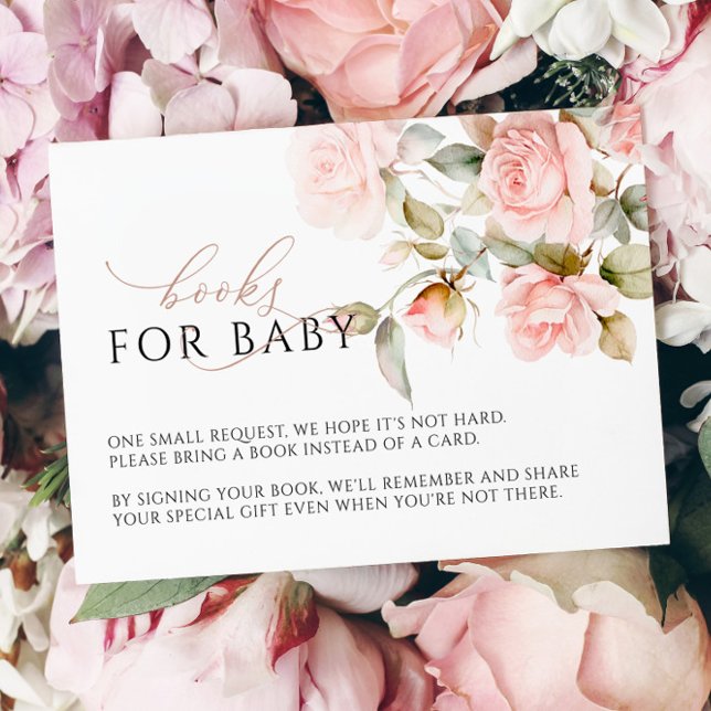 Pink Rose & Greenery Feuille Livres Demande Carte (Créateur téléchargé)