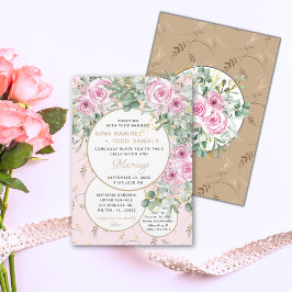 Pink Rose Hochzeitsempfang Einladung