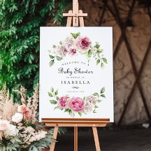 Pink Rose Hydrangea Blumenarch Girl Babydusche