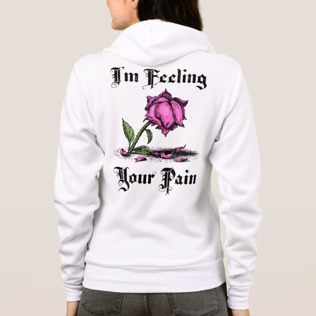 Pink Rose in Despair Front & Back Hoodie (Rückseite)