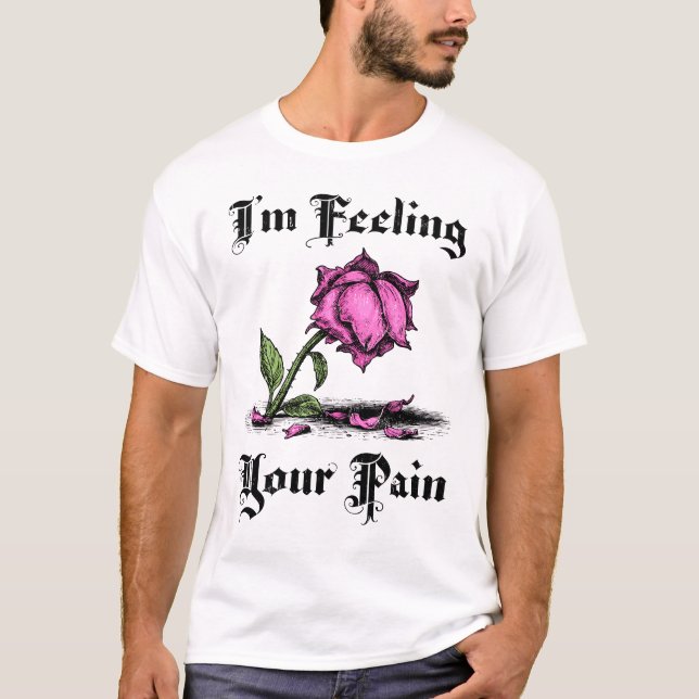 Pink Rose in Despair T-Shirt (Vorderseite)