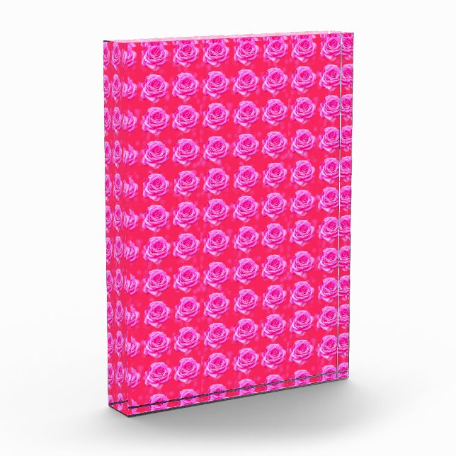 Pink Rose Kisses Pattern Fotoblock (Links)
