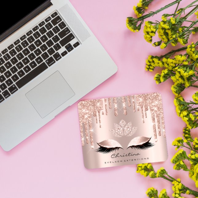 Pink Rose Makeup Artist Funkelnd Diamond Lotos Las Mousepad (Von Creator hochgeladen)