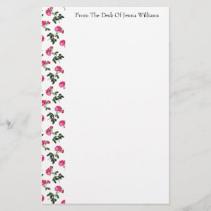 Pink Rose Muster Stationierung Briefpapier