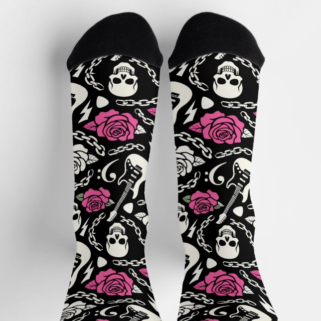 Pink Rose Rockwave Crew Socke (Oben)