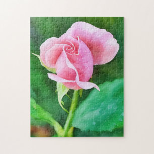 Pink Rose Rose Bud Art Garden Puzzle