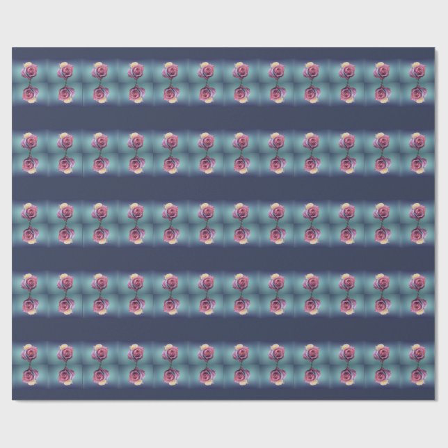Pink Rose Valentine's Day Wrapping Paper Geschenkpapier (Flach)
