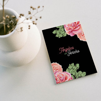 Pink Rose Wedding Theme Karte