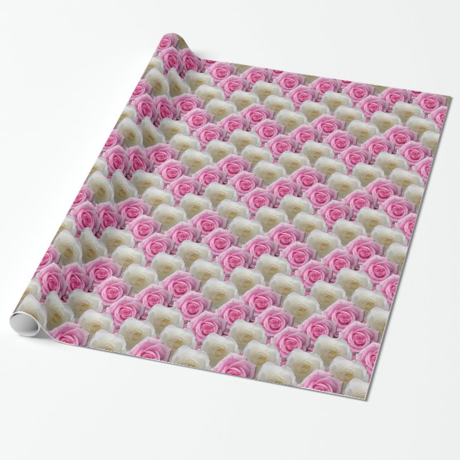 Pink Rose Wrapping Paper Romantische Rose Geschenkpapier (Ungerollt)