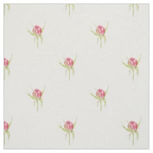 Pink Rosebud Tea Rose Flower Drawing White Stoff
