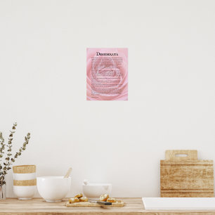 Pink-Rosen-Blüten-Desiderata-Gedicht Poster