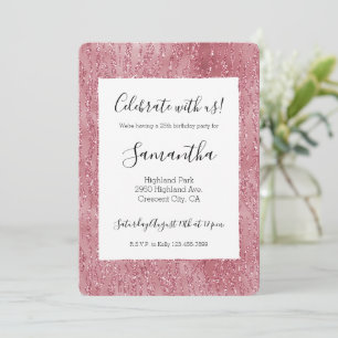 Pink-Rosen-Glitter-Zebra-Tierdruck     Einladung