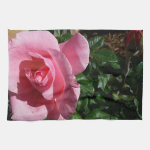 Pink-Rosen- und Knospen-Garten-Blumen Küchentuch