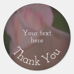 Pink Rosenknospe Blumen Danke Personalisiert Runder Aufkleber