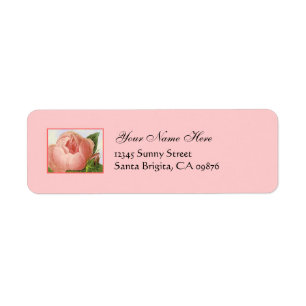 Pink Rosenknospe Custom Rücksendeadressen-Aufklebe