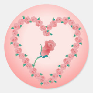 PINK ROSENKNOSPE von SHARON SHARPE Runder Aufkleber