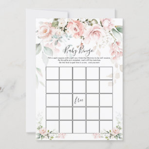 Pink Roses Baby Bingo/Rate wer Baby Showspiele Einladung