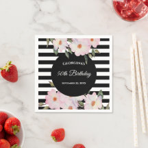 Pink Roses Ballerina Black Stripes zum 50. Geburts