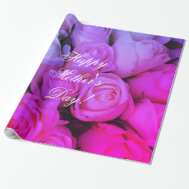 Pink Roses Benutzerdefinierter Text glücklich Mutt Geschenkpapier