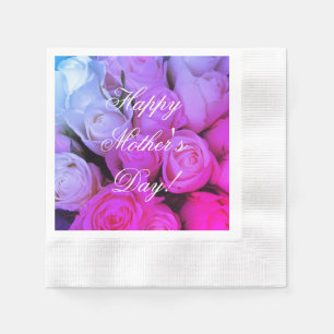 Pink Roses Benutzerdefinierter Text glücklich Mutt Serviette