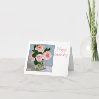 Pink Roses Birthday Card Karte