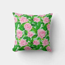 Pink Roses Blume Muster Kissen