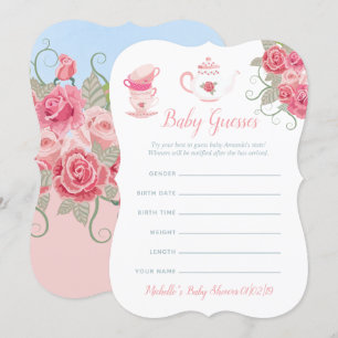 Pink Roses Blumenkohl Tee Party Kinderdusche Ratsc Einladung