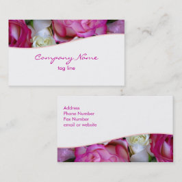 Pink Roses Business Card Visitenkarte