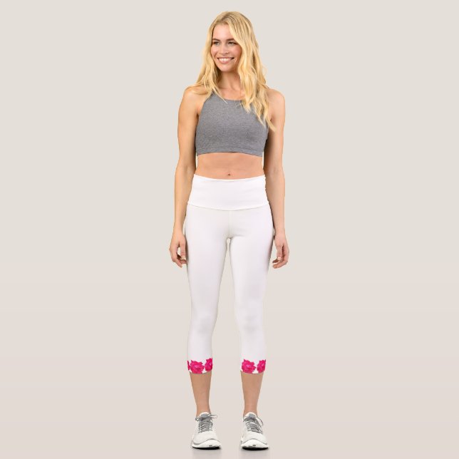 PINK ROSES CAPRI LEGGINGS (Vorderseite)