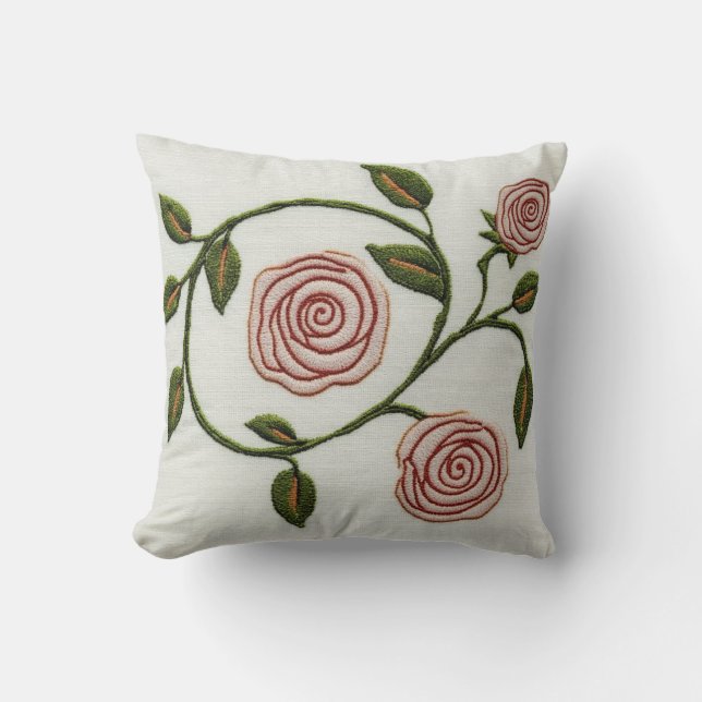 Pink Roses - Charles Rennie Mackintosh Kissen (Vorderseite)