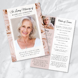 Pink Roses Foto Memorandum Service Program Einladung