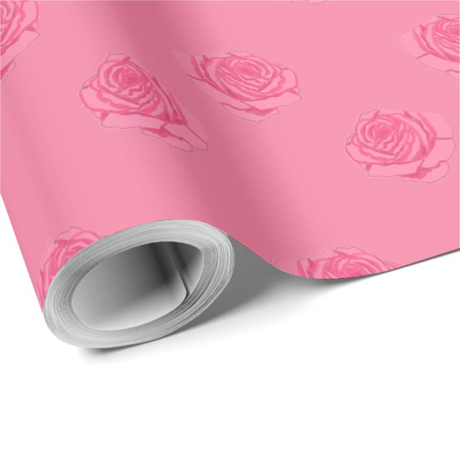 Pink roses geschenkpapier (Rolleneckpunkt)