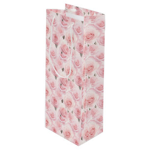 Pink Roses Geschenktasche Geschenktüte Für Weinflaschen