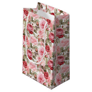 Pink Roses Geschenktasche Kleine Geschenktüte