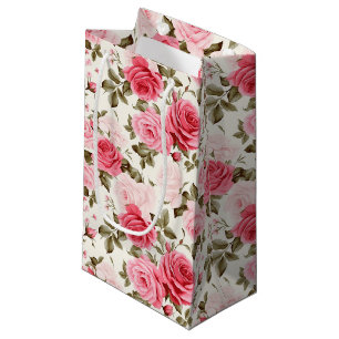 Pink Roses Geschenktasche Kleine Geschenktüte
