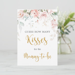 Pink Roses Guess Wie viele Kisses Game Sign Einladung