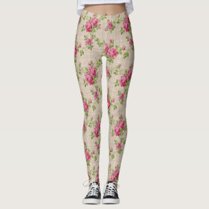 Pink Roses Handgemalte Leggings